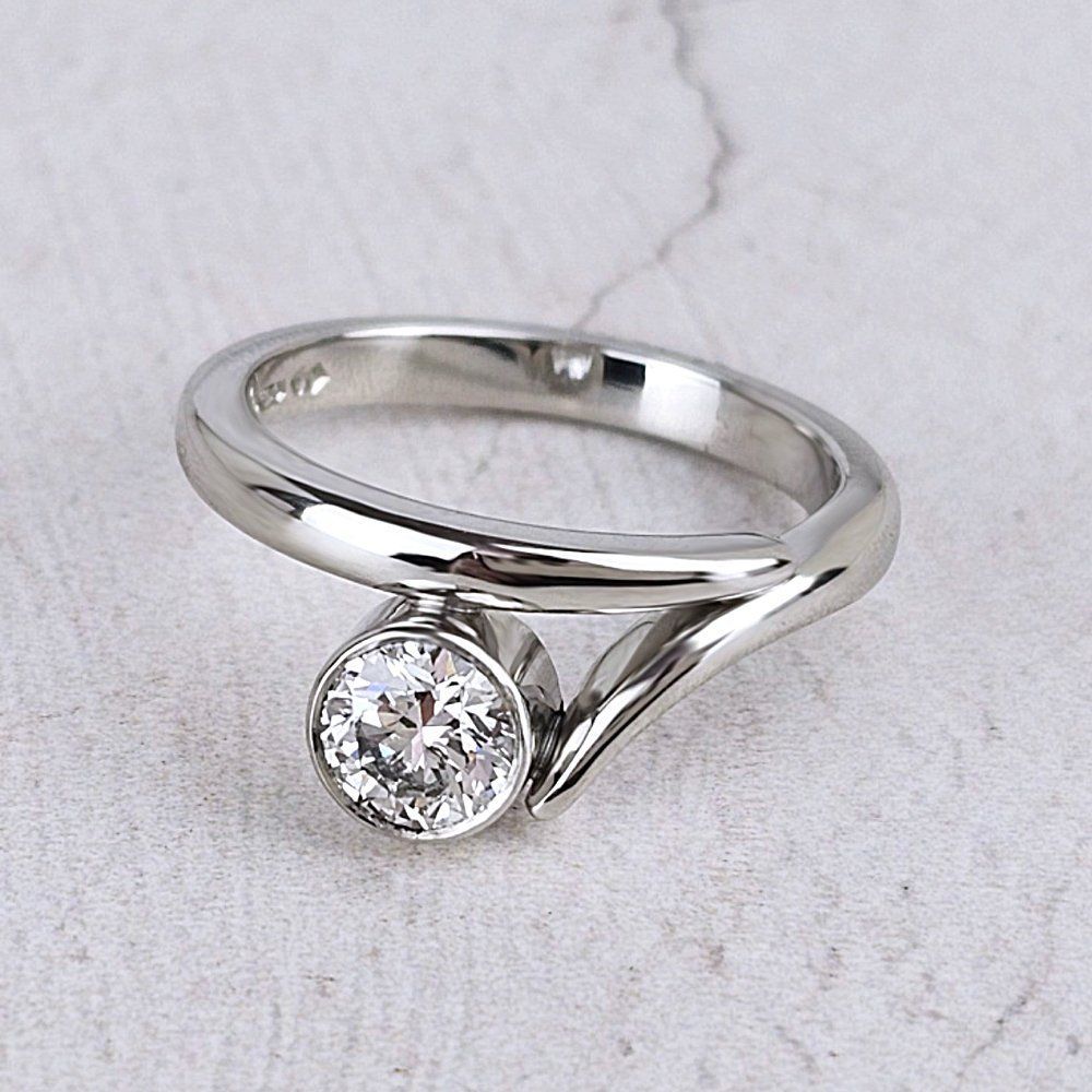 Platinum Flick Engagement Ring