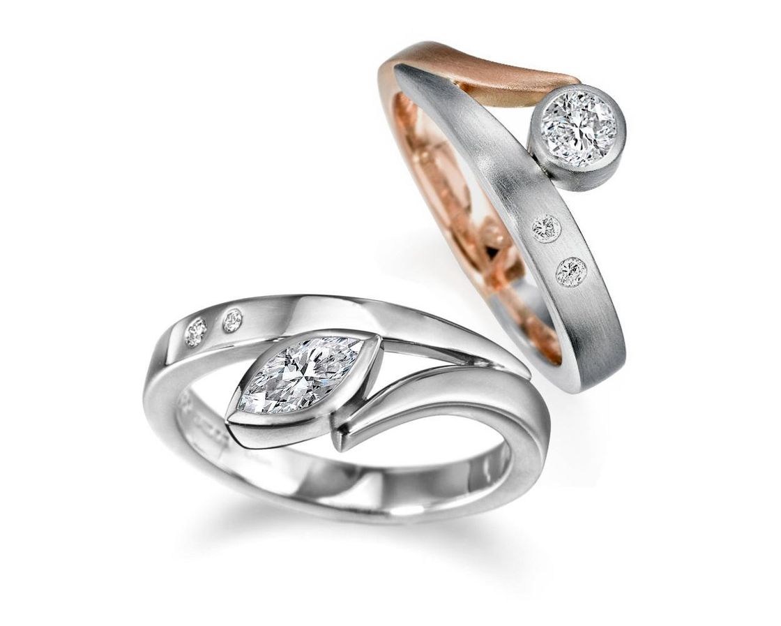 Unique contemporary engagement rings