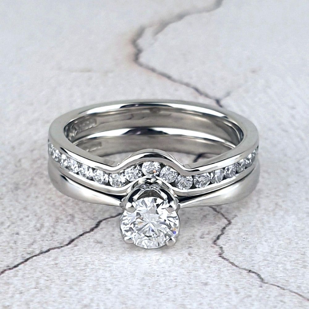 platinum channel-set wedding ring to fit the engagement ring