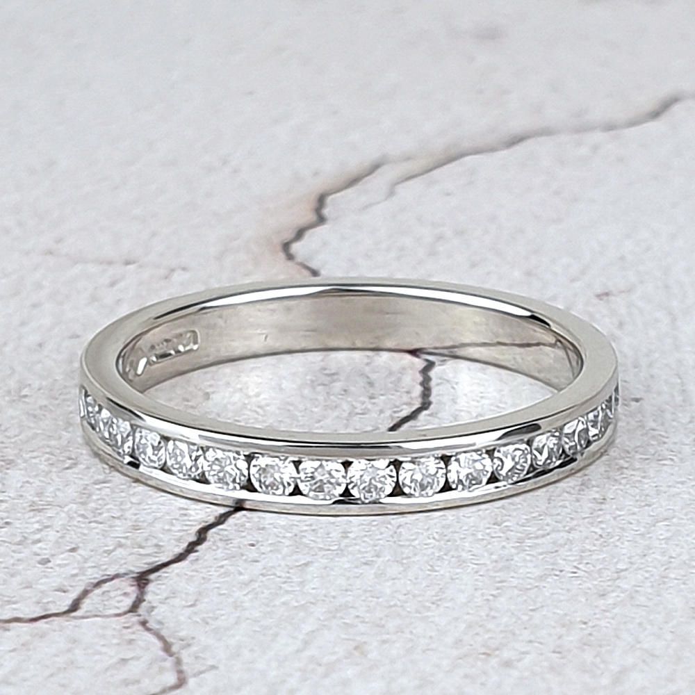 platinum channel-set diamond eternity ring