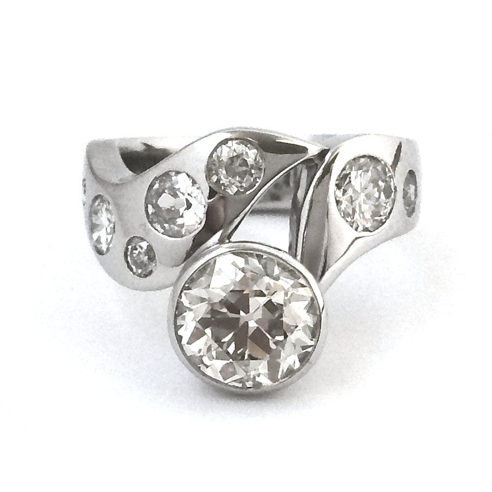 diamond ring remodelled from old jewellery