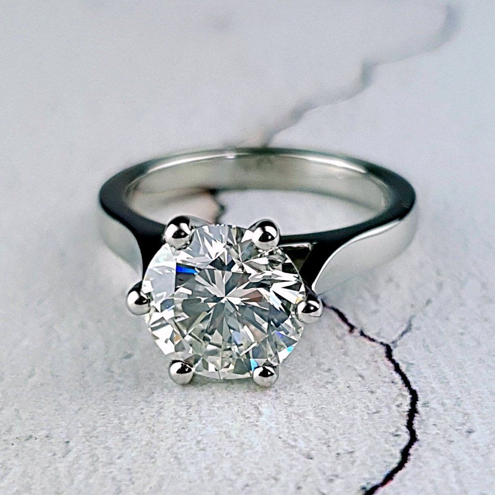 A large solitaire engagement ring