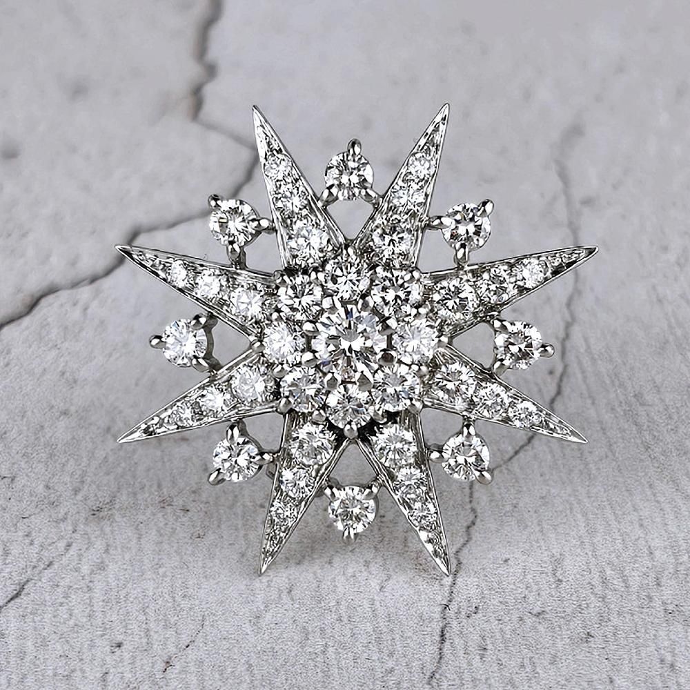 Bespoke diamond star  brooch