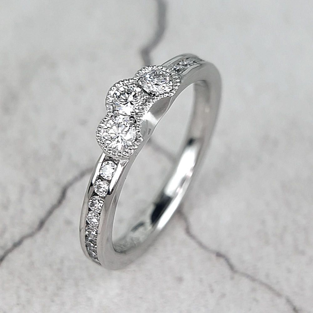 A tiara style wedding ring with diamonds