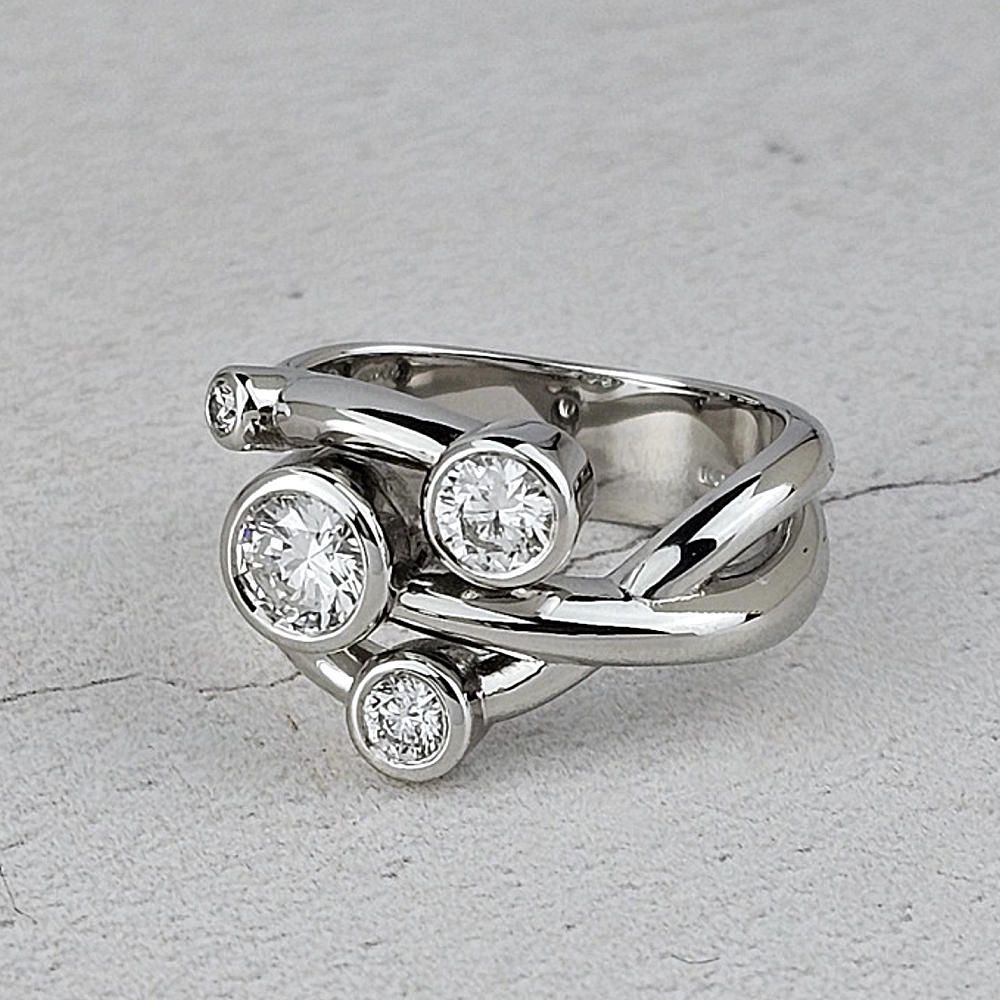 A diamond-set dress ring  made with diamonds from unwanted jewellery