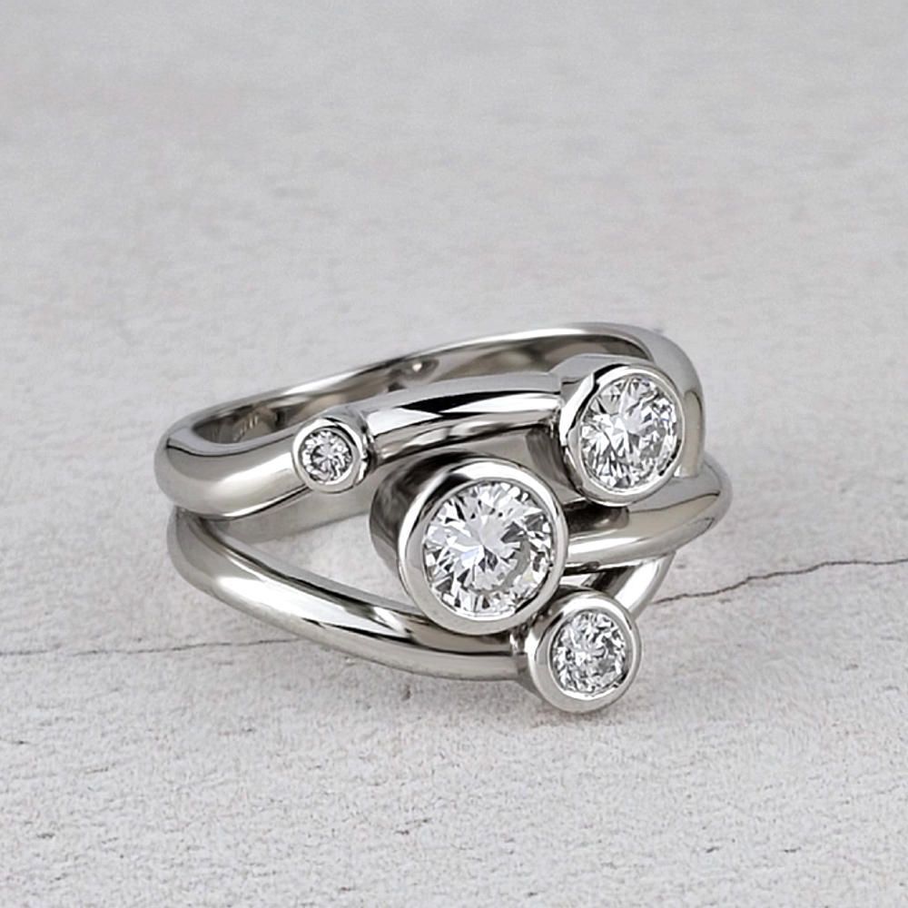  A platinum ring made with the customer's own diamonds, taken from unwanted jewellery