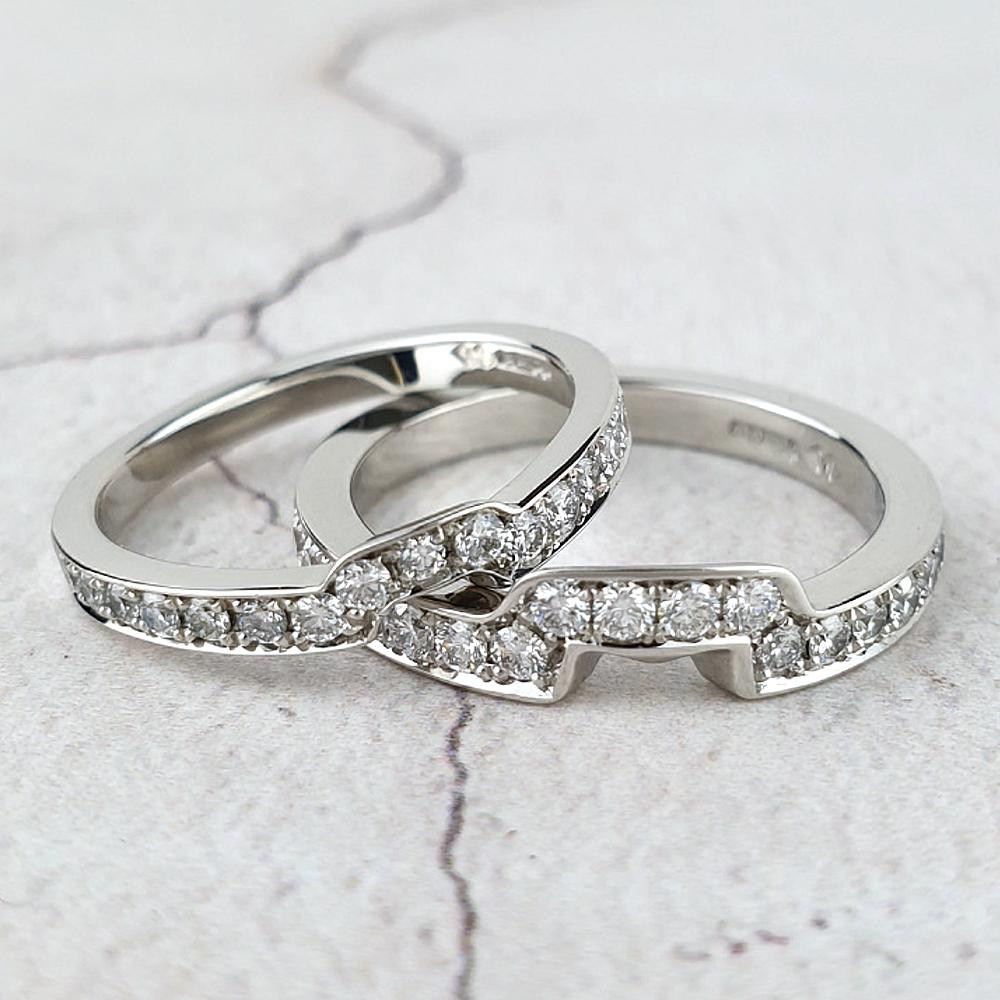 Two similar fitted bands  made for customer engagement rings