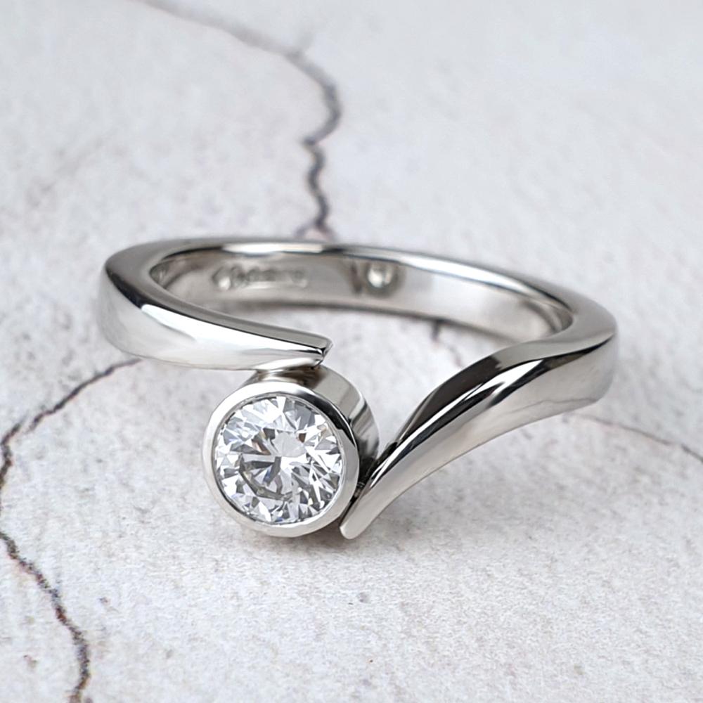 Platinum Flick Engagement Ring