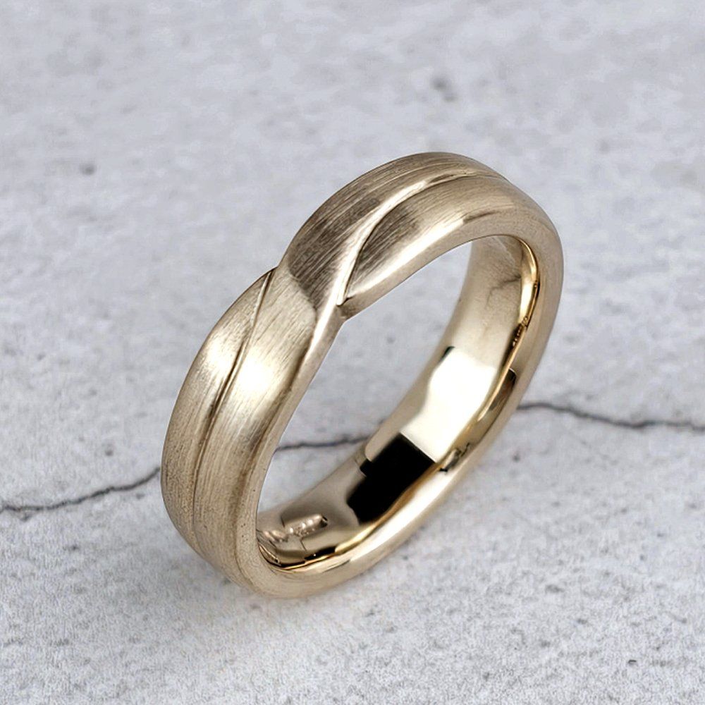 matte gold crossover wedding ring