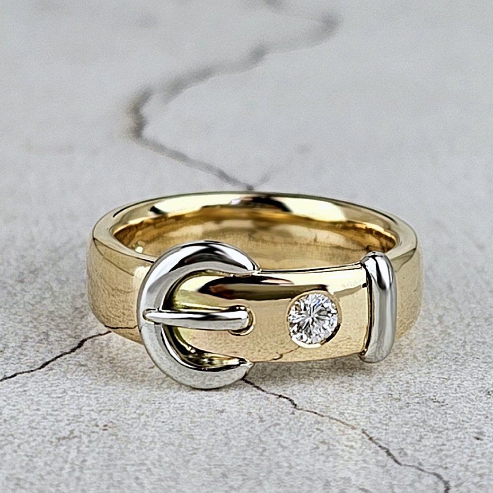Remodelled gold buckle ring