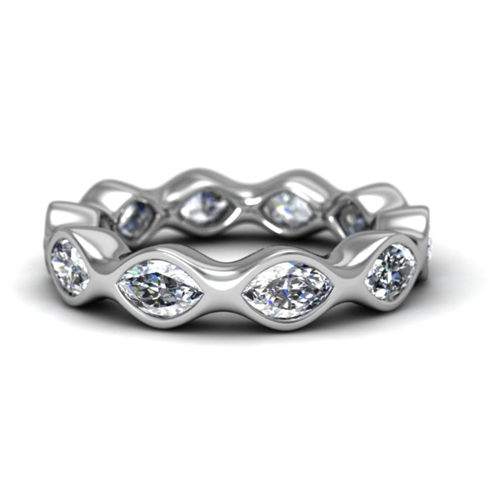 Contemporary eternity ring with marquise diamonds