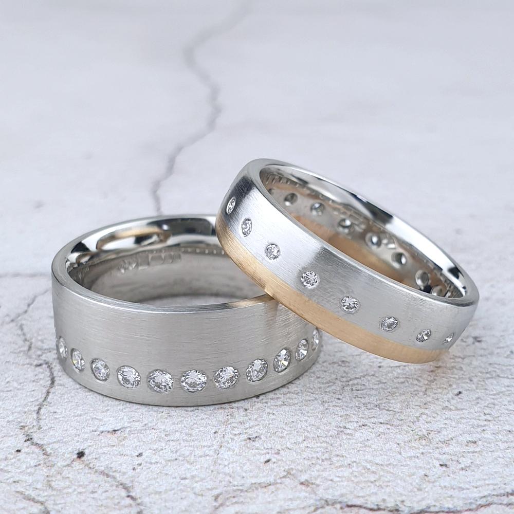 Men's platinum  eternity ring with diamonds