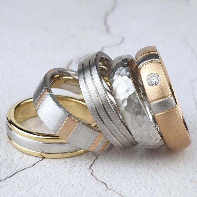 Jstyle Stainless Steel Rings for Men Wedding Ring Cool Simple Band 8 MM 3  Pcs A Set Size 6 | Amazon.com