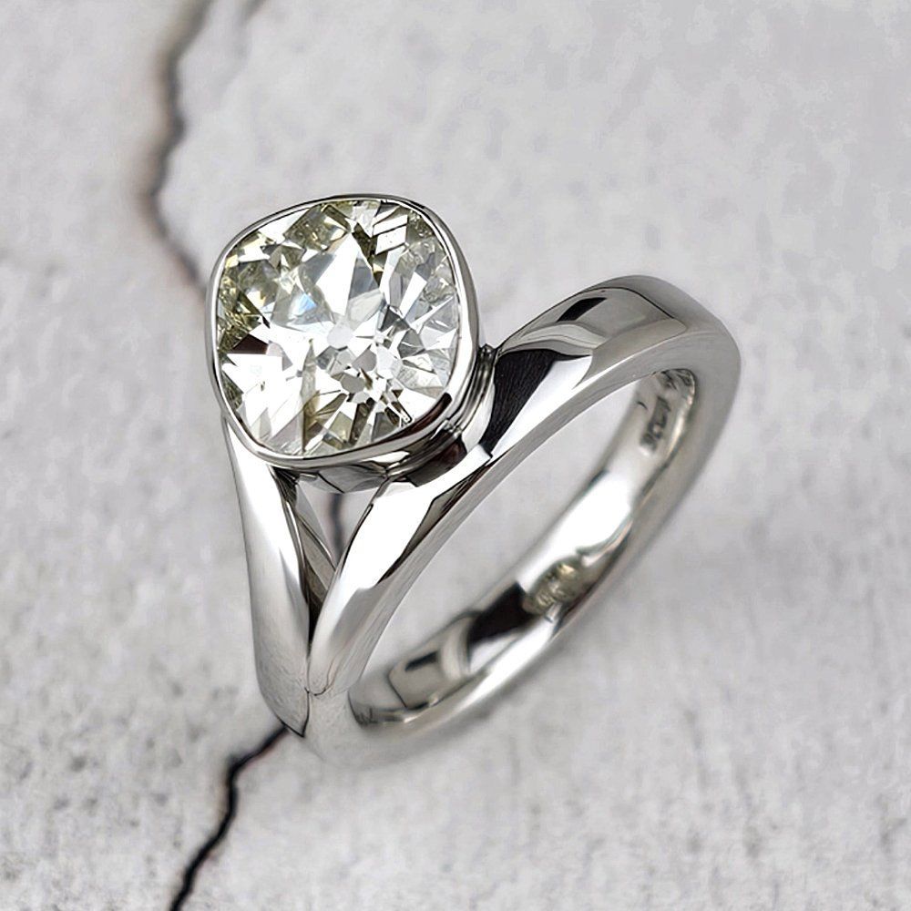 A bespoke Flick ring with a 2 carat old-cut diamond