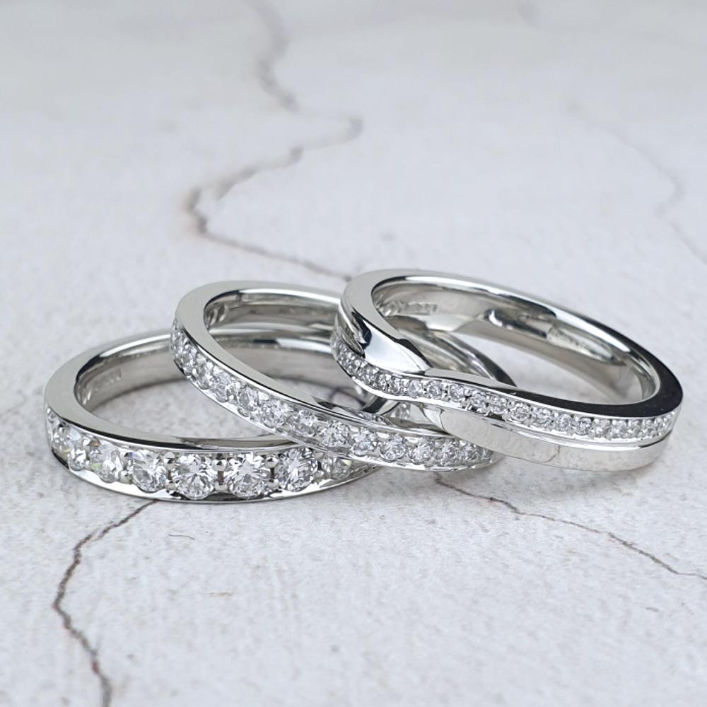 Platinum eternity ring with diamonds