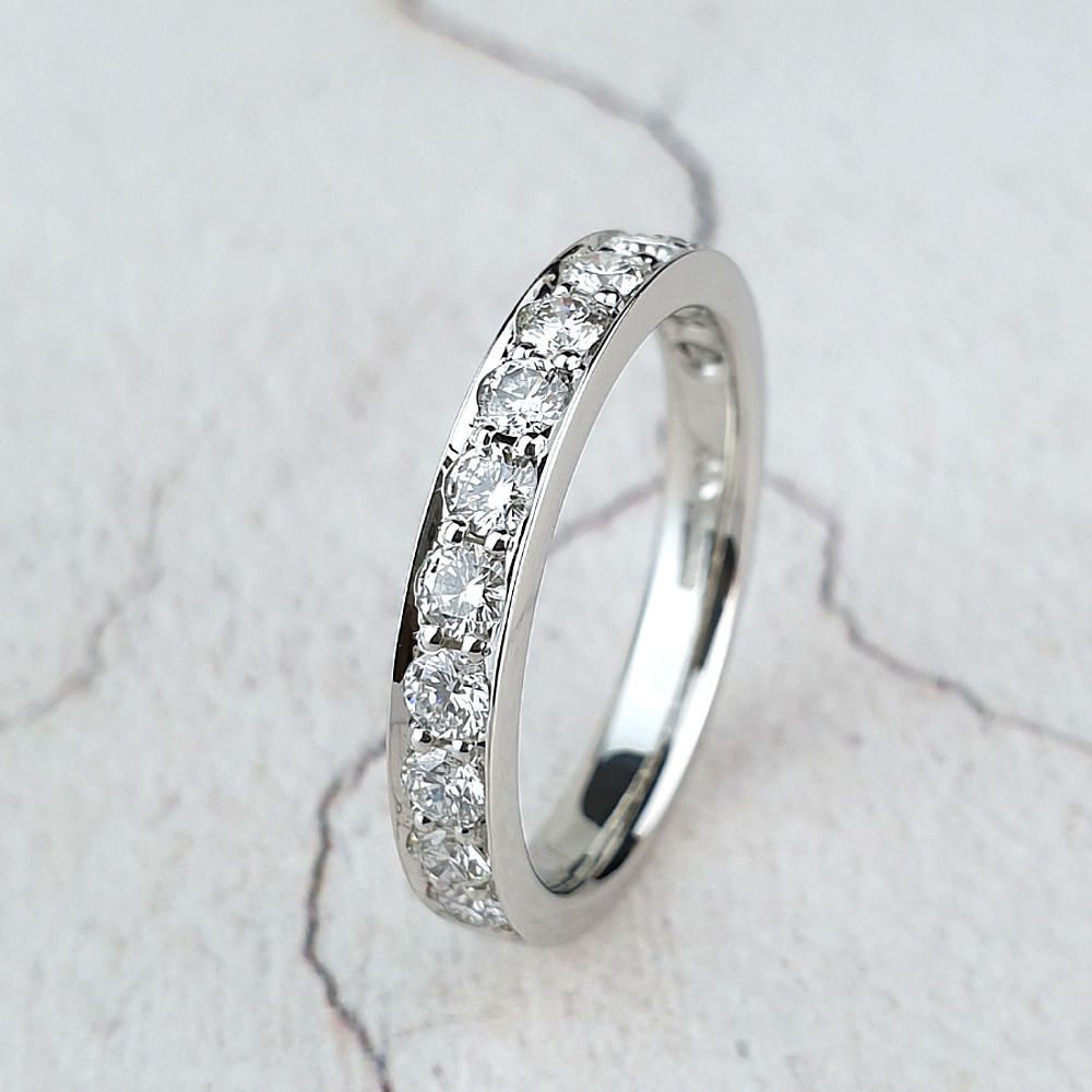 Platinum eternity ring with diamonds