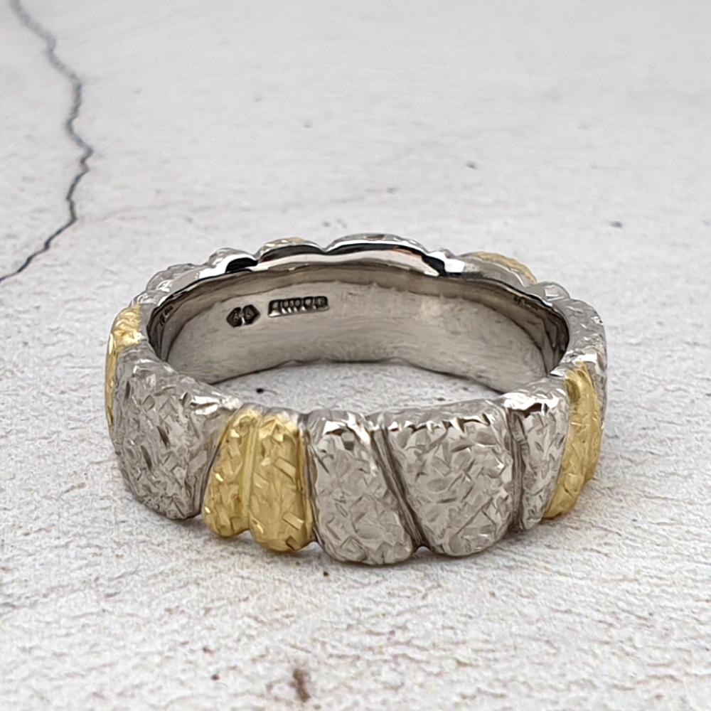 Bespoke wedding ring with textured finish