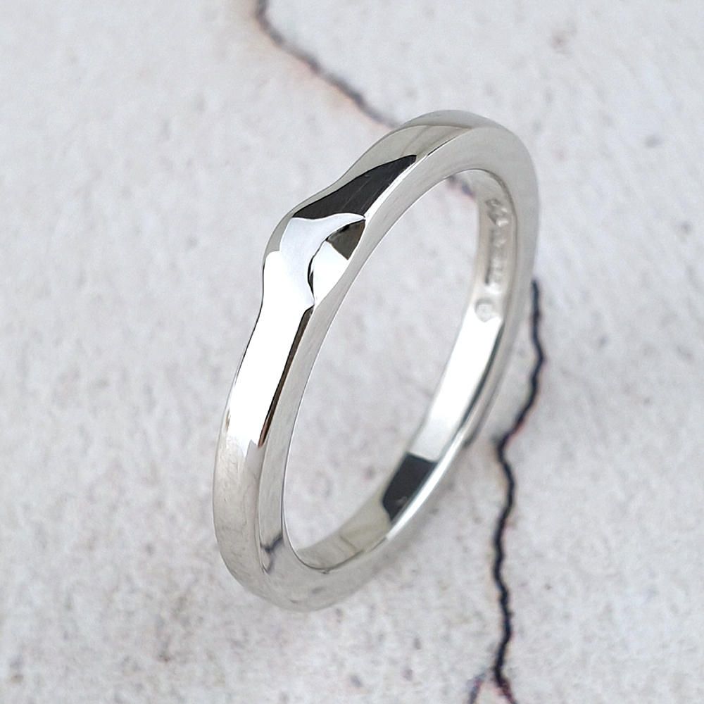 plain platinum wedding ring with slight shaping