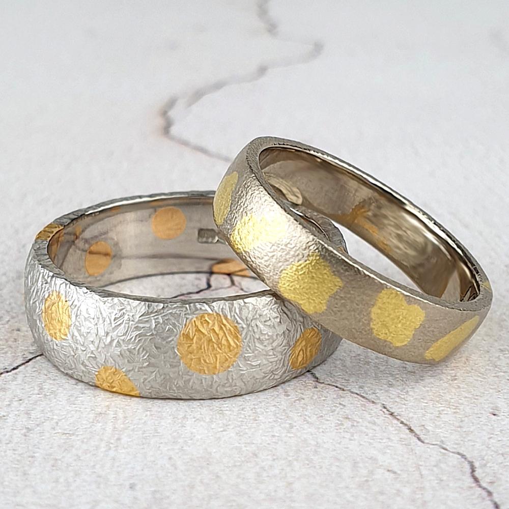 Platinum and white gold inlaid with yellow gold