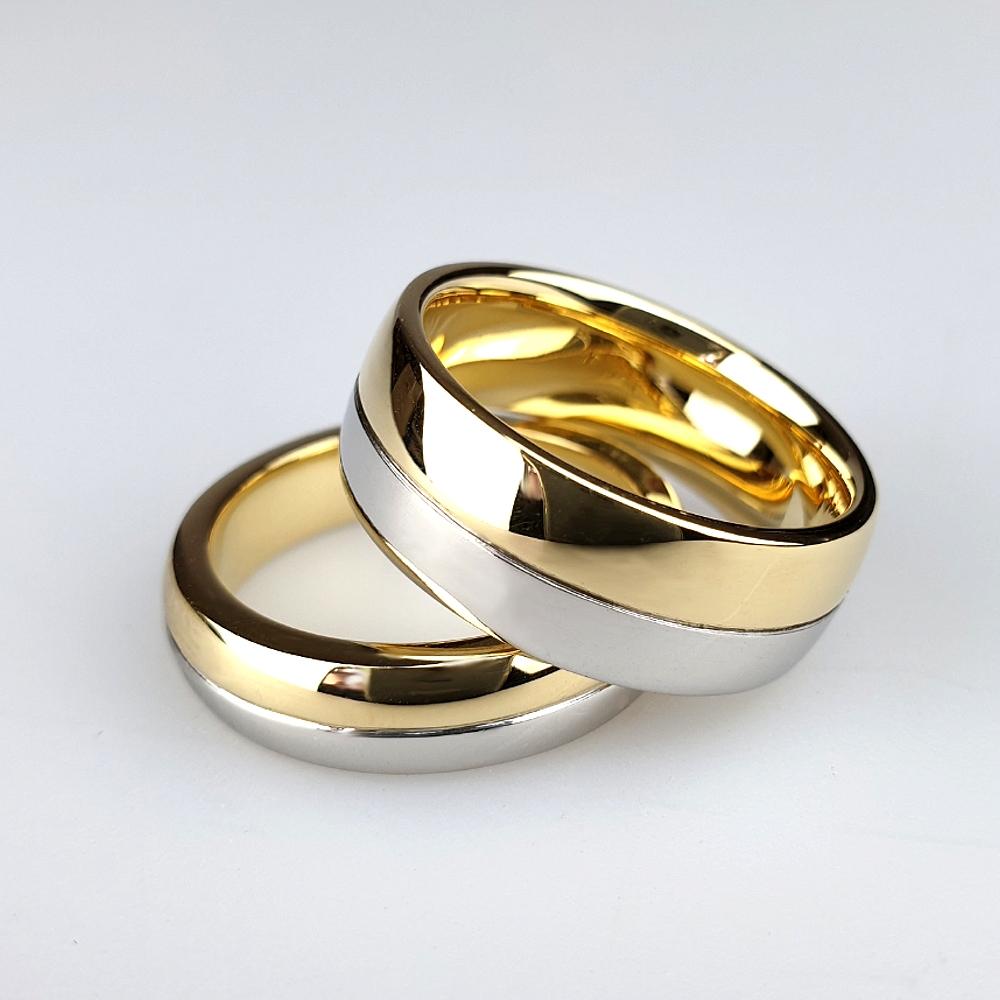 Two-banded wedding rings