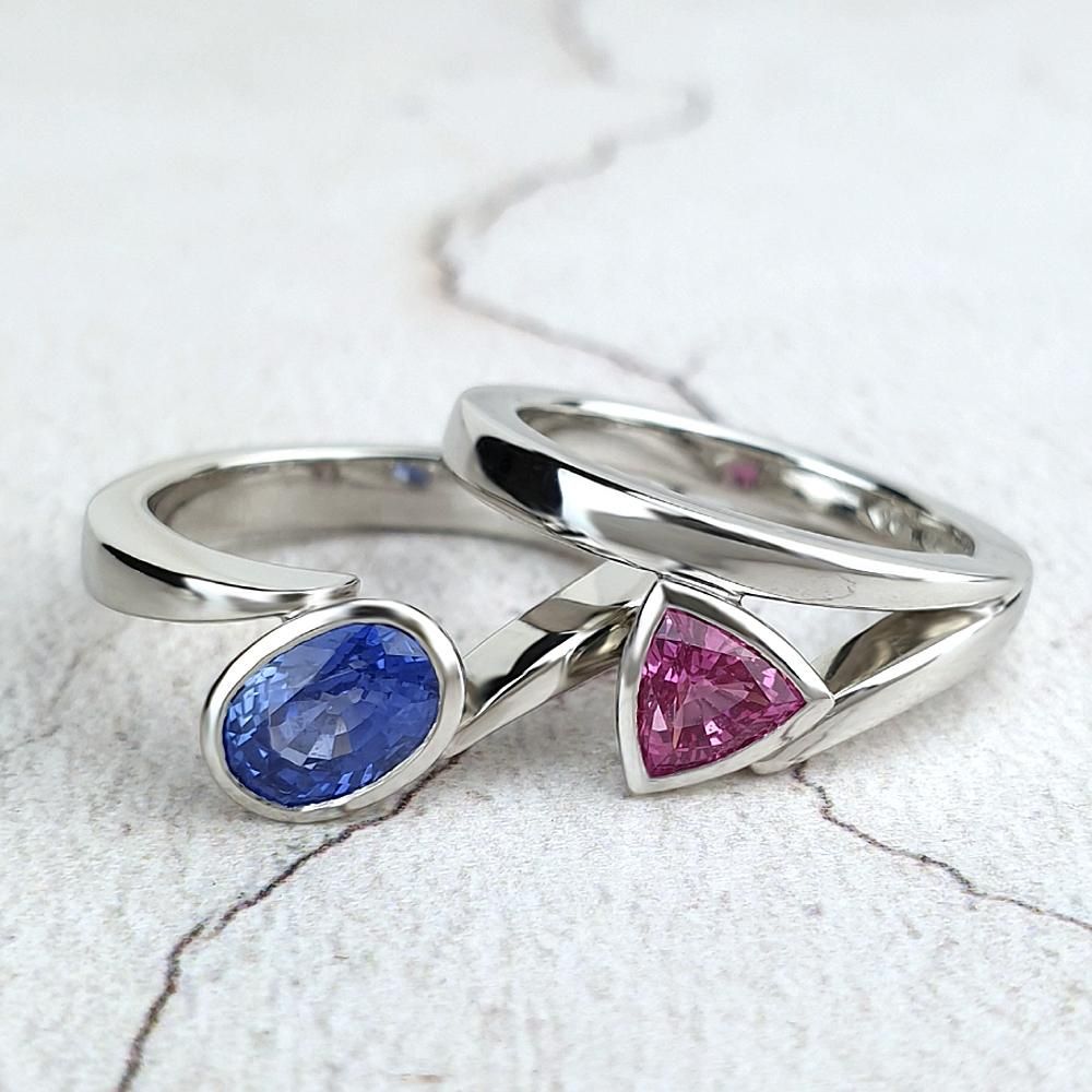 Platinum engagement rings with sapphires Horsham