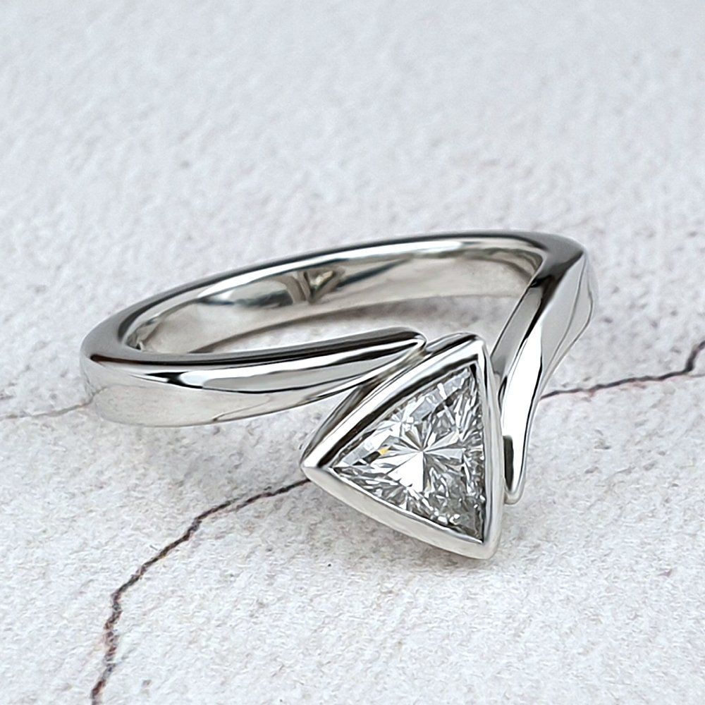 Trilliant diamond engagement ring