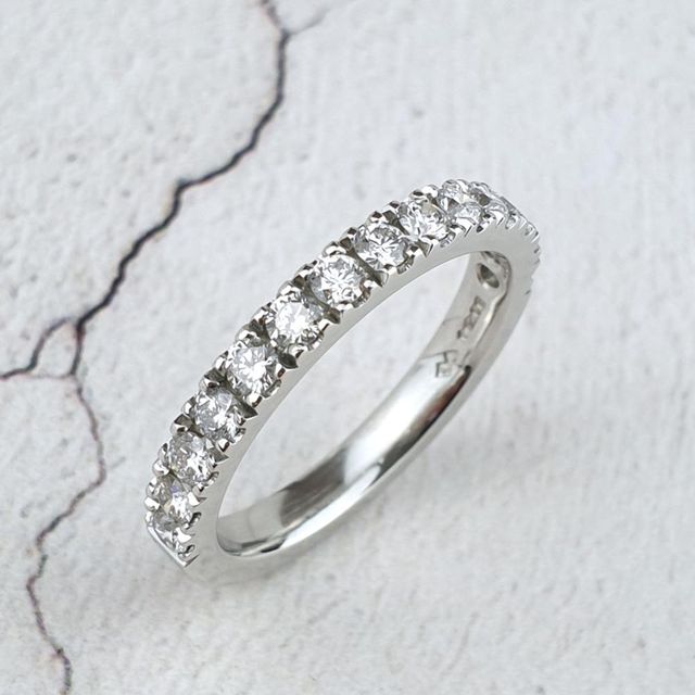 ETERNITY RINGS: Diamond & Platinum Shared Claw Half Eternity | Max Diamonds  | Bespoke Jeweler London | Wedding Rings