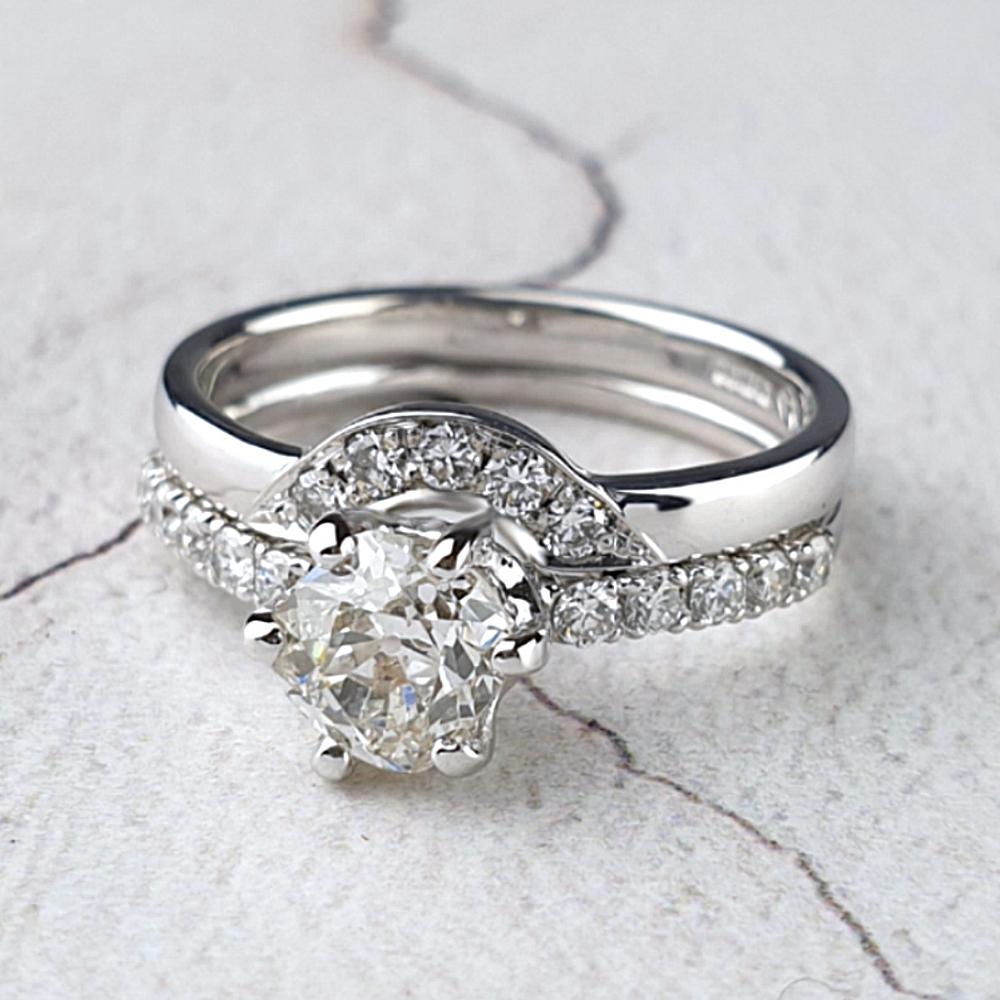 Customer engagement ring and bespoke fitted wedding ring