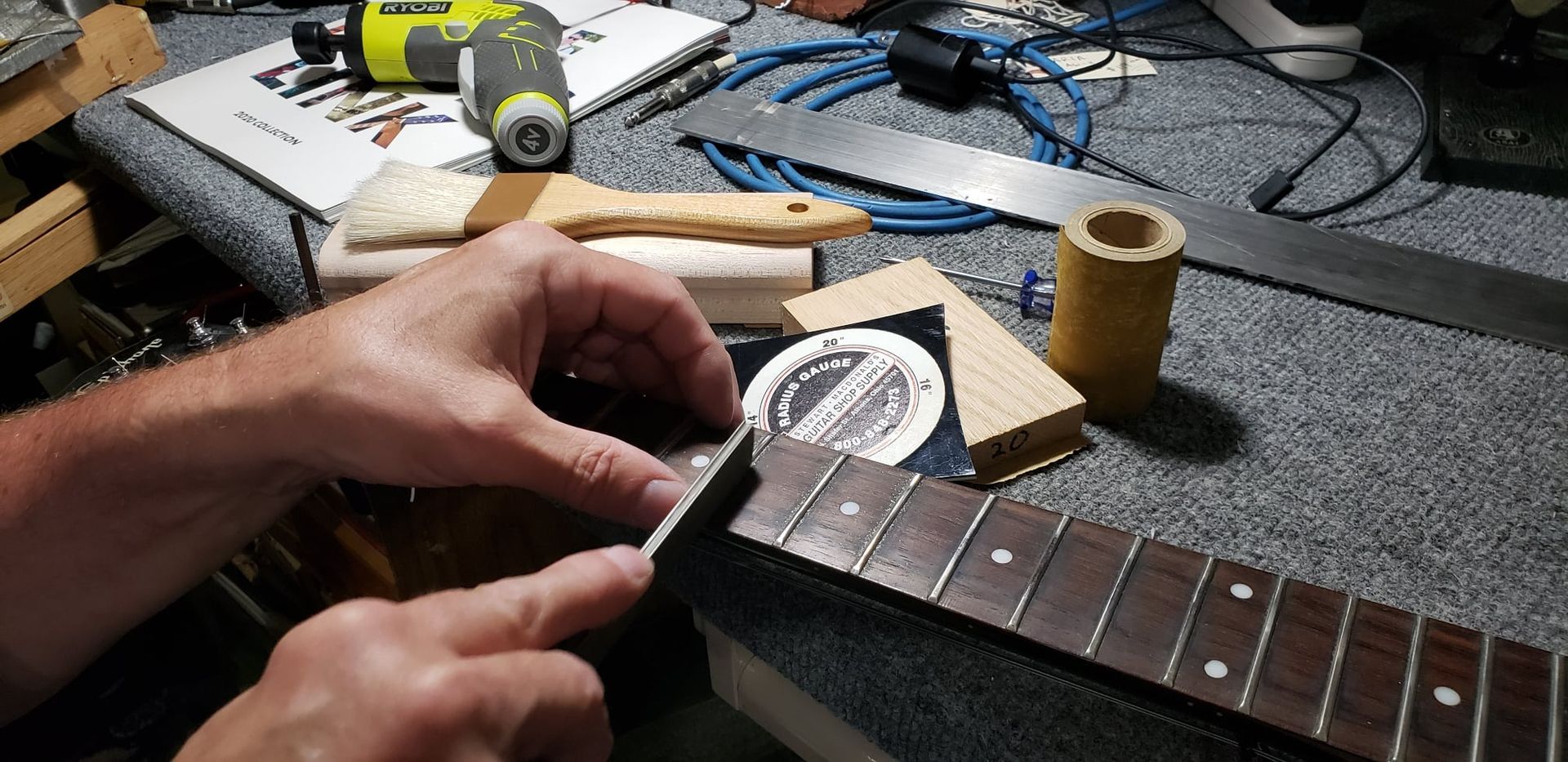repairing a guitar