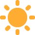 Orange sun with eight rays on a white background
