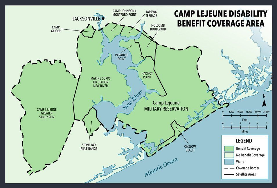 Camp Lejeune Disability Coverage Map