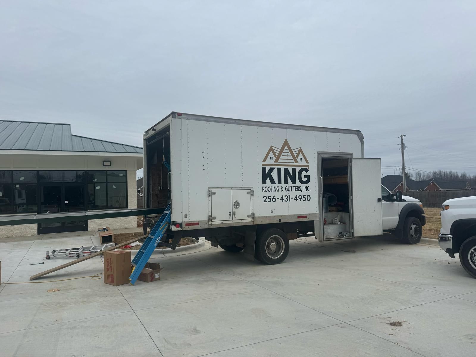 White box truck with 