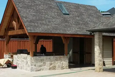 A house with a roof that has a skylight on it