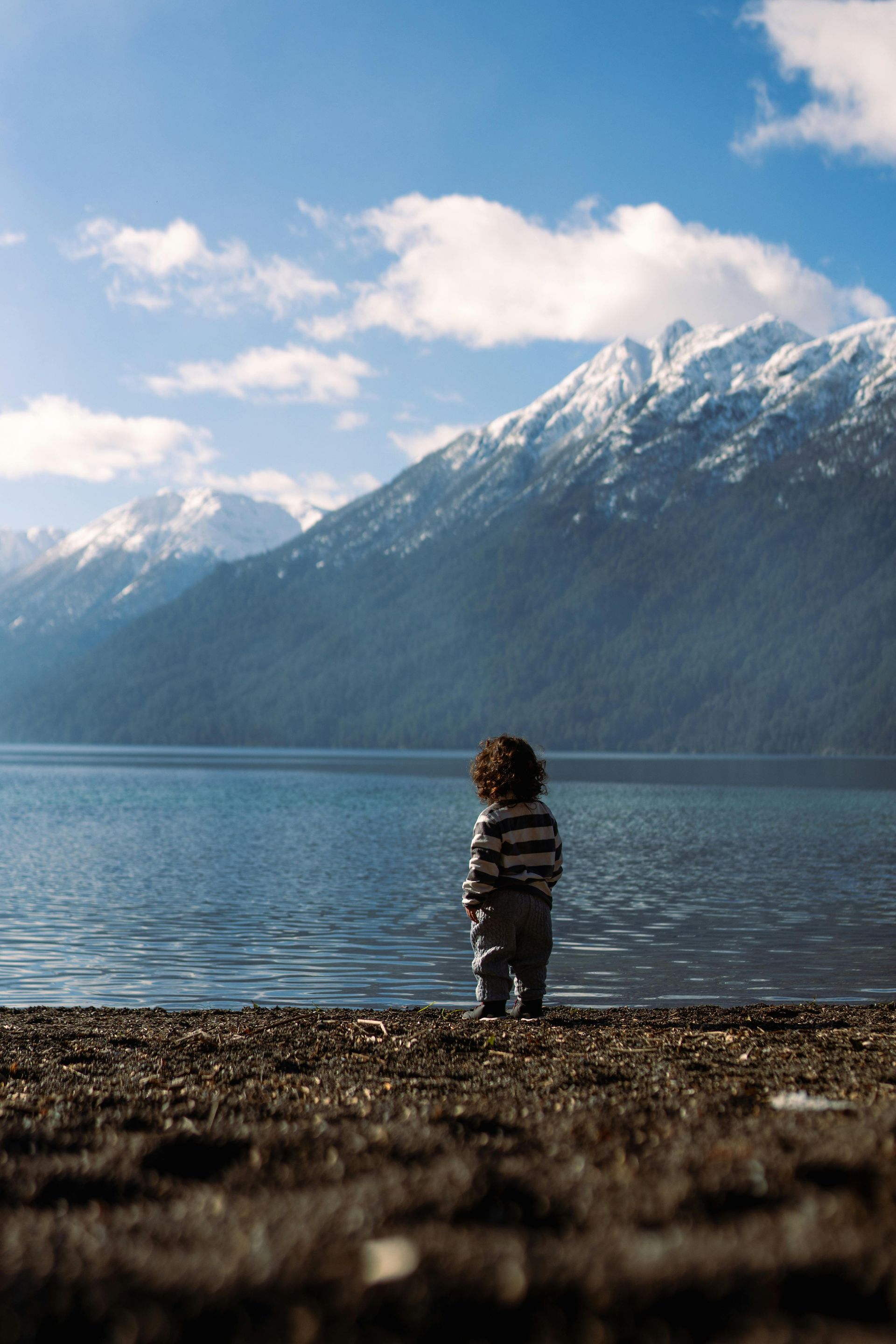 Imagen de una familia esquiando