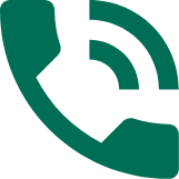 Green phone handset with sound wave icon, indicating a call in progress.