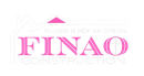 Pink and white logo for FINAO Construction. Text includes "Failure Is Not An Option".