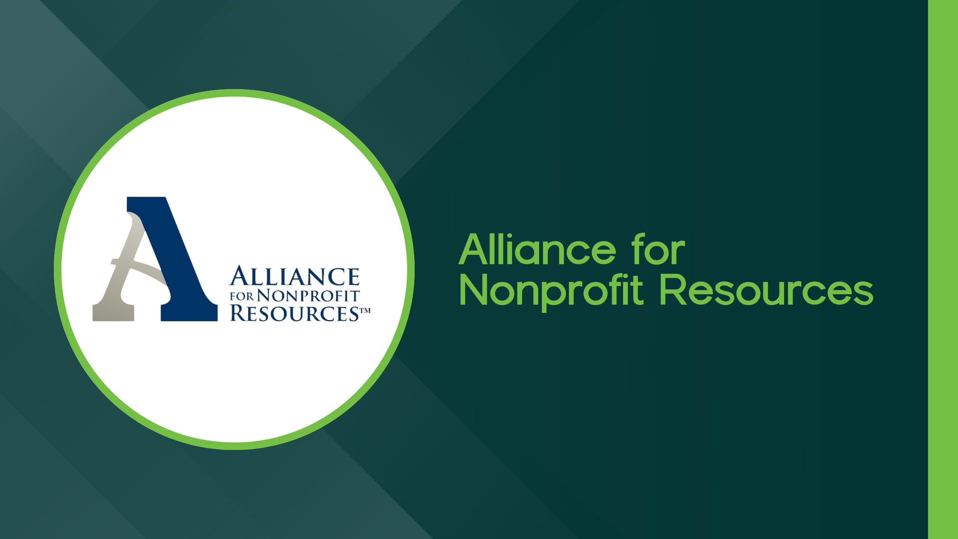 The Alliance for Nonprofit Resources logo, featuring a stylized letter
