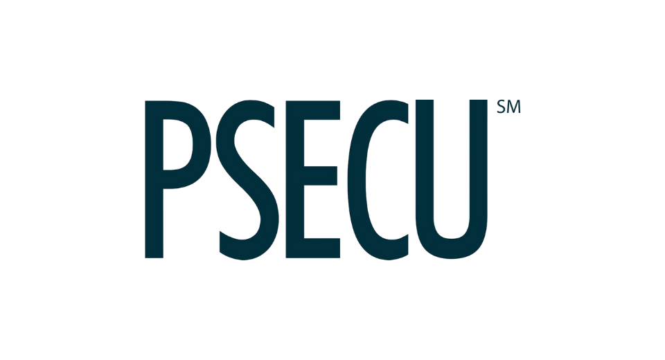 The dark teal PSECU logo centered on a white background.