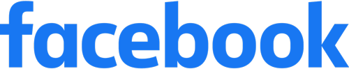 A blue facebook logo on a white background