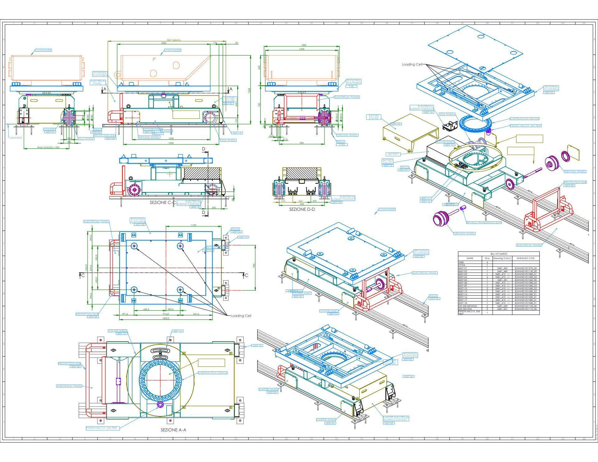 progetti su carta delle componenti