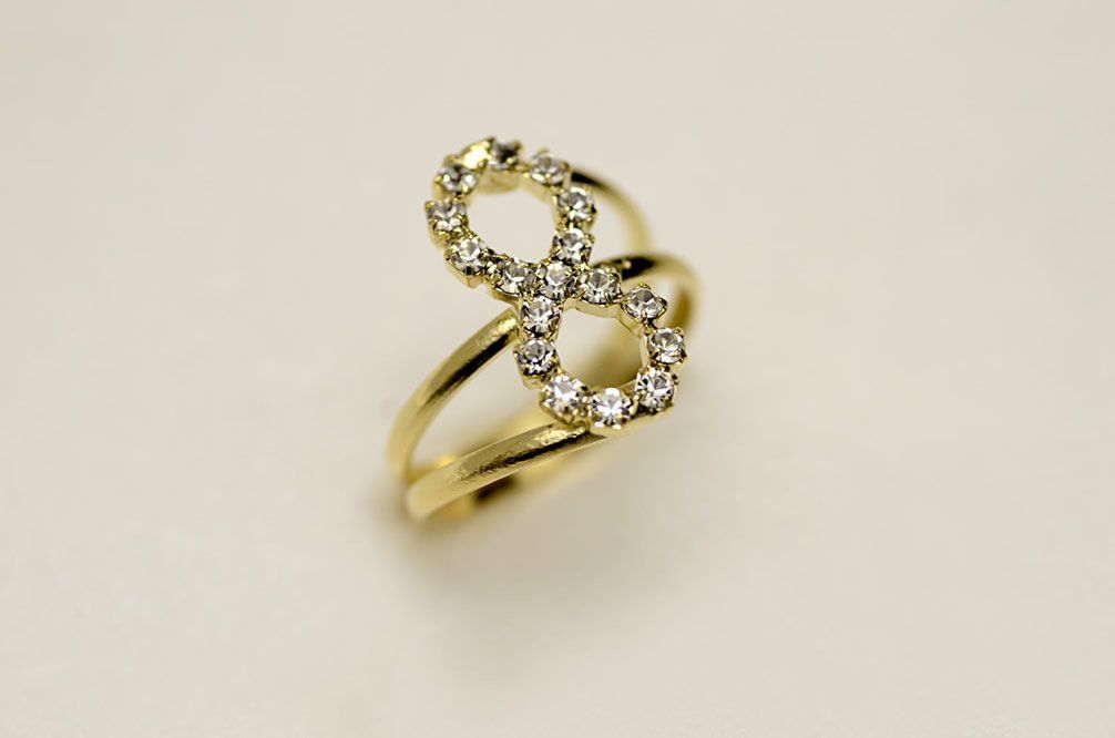 Anel Folheado a Ouro do Infinito Banhado a Ouro - Daruma Bijuterias