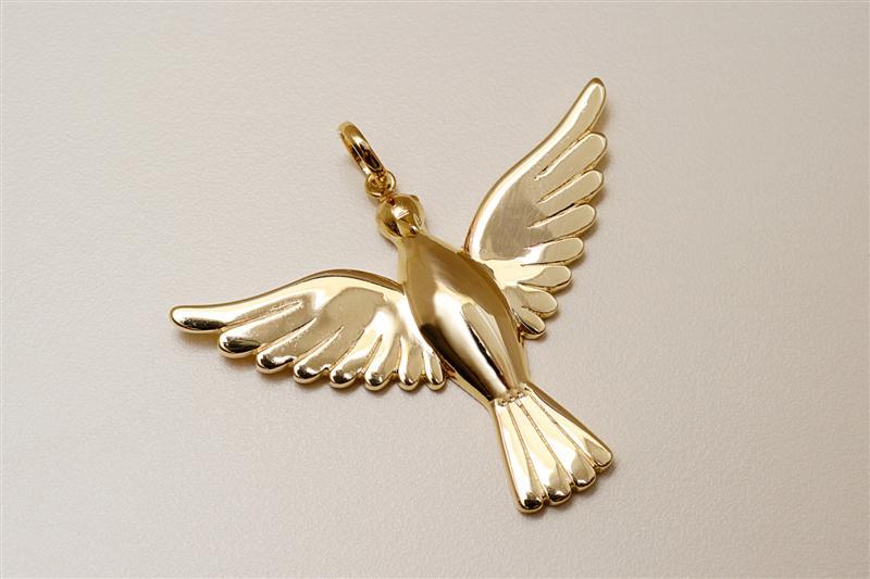 Pingente Espirito Santo Folheado a Ouro - Daruma Bijuterias 