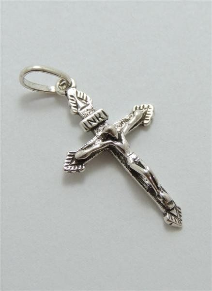 Pingente Crucifixo com Cristo em Prata - Daruma Bijuterias