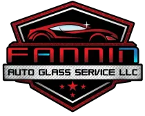 Fanini Auto Glass Service LLC logo with red sports car on black shield