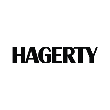 The hagerty logo is black and white on a white background.