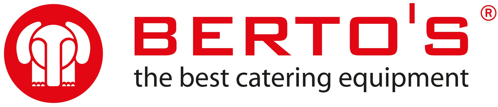 Logo rosso con il marchio BERTO'S, lo slogan 