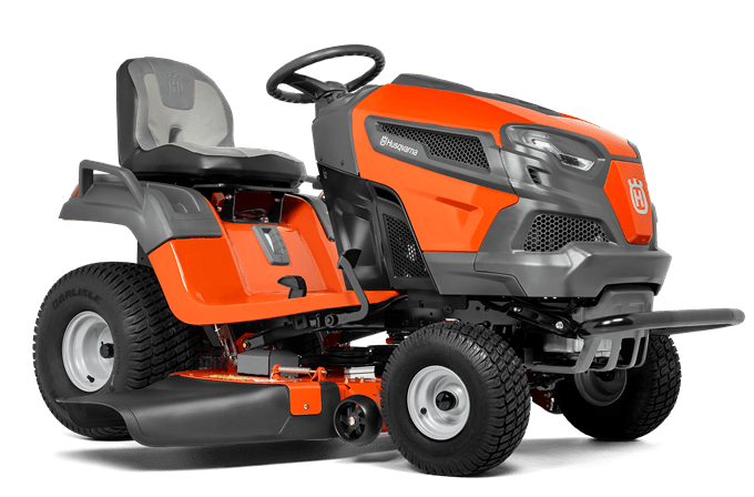 A Husqvarna Riding Lawn Mower Is Shown On A White Background — Leslie Farm & Garden Machinery In South Grafton, NSW