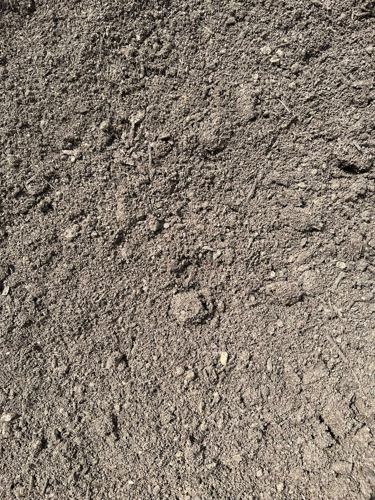 Close-up view of gray, textured sand or soil.