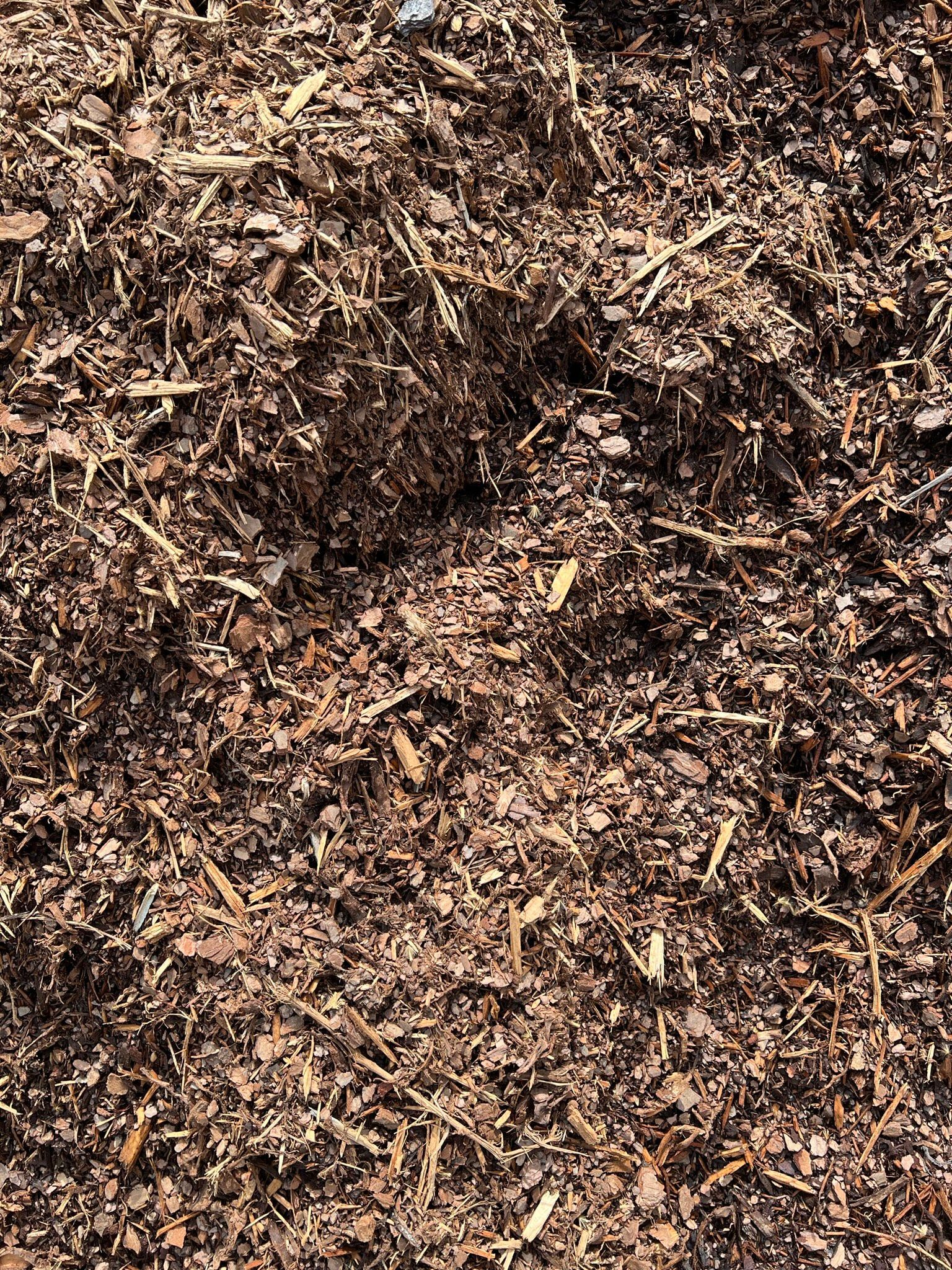 Brown wood chips.
