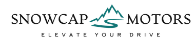 The logo for snowcap motors shows a mountain and the words elevate your drive.